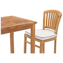 3 Piece Teak Wood Orleans Intimate Patio Bistro Bar Set including 27" Bar Table & 2 Barstools