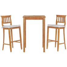 3 Piece Teak Wood Amsterdam Intimate Patio Bistro Bar Set including 27" Bar Table & 2 Barstools