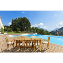 9 Piece Rectangular Teak Wood Boston Table/Chair Set With Cushions - Chic Teak