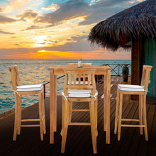 5 Piece Teak Wood Amsterdam Patio Bistro Bar Set with 35" Square Table & 4 Barstools