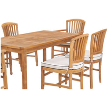 7 Piece Teak Wood Orleans 63" Rectangular Bar Set including 6 Barstools