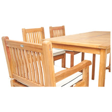 7 Piece Teak Wood Elzas 63" Rectangular Bistro Bar Set including 2 Arm & 4 Side Bar Chairs