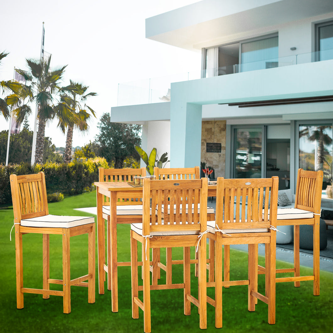 7 Piece Teak Wood Elzas 55