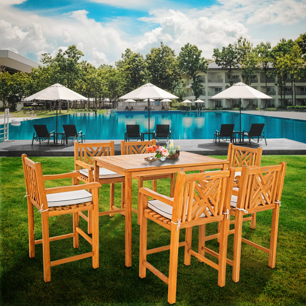 7 Piece Teak Wood Chippendale 55