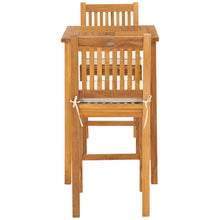 3 Piece Teak Wood Elzas Intimate Bistro Bar Set includes 27" Table and 2 Barstools