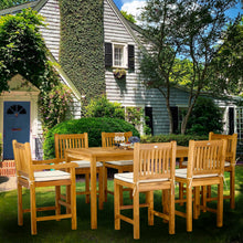 7 Piece Teak Wood Elzas 63" Rectangular Bistro Counter Set including 2 Arm & 4 Side Counter Stools