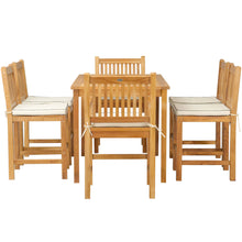 7 Piece Teak Wood Elzas 63" Rectangular Bistro Counter Set including 2 Arm & 4 Side Counter Stools