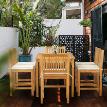 7 Piece Teak Wood Elzas 63" Rectangular Bistro Counter Set including 2 Arm & 4 Side Counter Stools