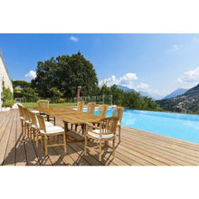 11 Piece Teak Wood Orleans Table/Chair Set With Cushions - Chic Teak