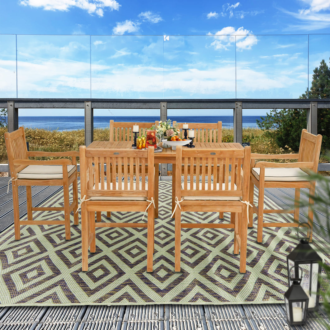 7 Piece Teak Wood Elzas 63