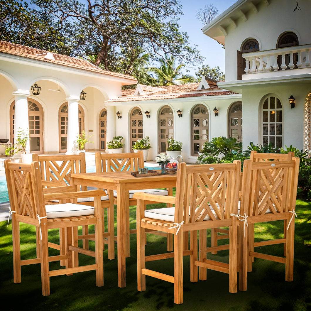 7 Piece Teak Wood Chippendale 55