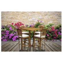 5 Piece Teak Wood Armless Orleans Bar Table/Chair Set With Cushions - Chic Teak