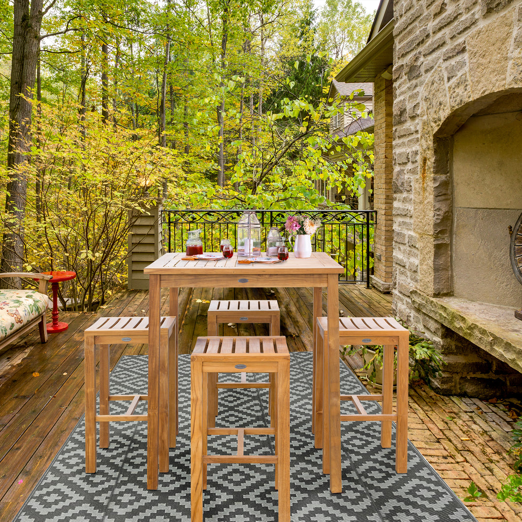 5 Piece Teak Wood Havana Patio Bar Set with 35