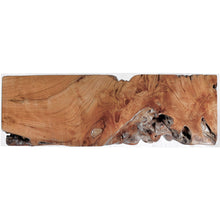 Teak Wood Root Console Table with Glass Top, 48 inches