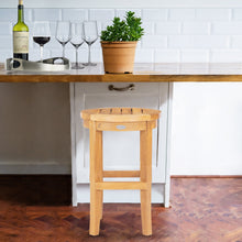 Teak Wood Santiago Round Counter Stool, 24 inch
