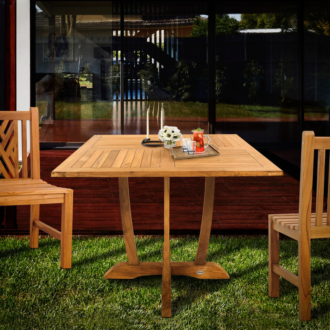 Teak Wood Amsterdam Square Dining Table, 47 inch