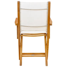 Teak Wood Miami Folding Arm Chair, White (set of 2)