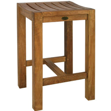 5 Piece Teak Wood Seville Small Counter Height Patio Bistro Set, 4 Counters Stools and 27" Square Table