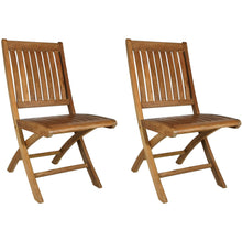 3 Piece Teak Wood Santa Barbara Patio Dining Set, 36" Round Folding Table with 2 Folding Side Chairs