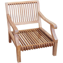 Teak Wood Castle Deep Seating Patio Lounge Chair with Cushions