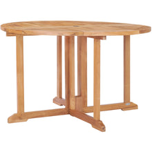 Teak Wood Butterfly Round Outdoor Patio Folding Table, 47 Inch