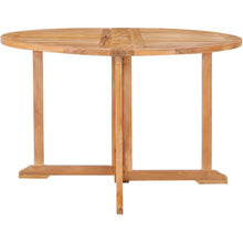 Teak Wood Butterfly Round Outdoor Patio Folding Table, 47 Inch