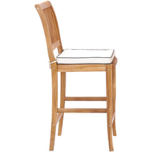 5 Piece Teak Wood Castle 55" Rectangular Small Bistro Bar Set including 4 Barstools