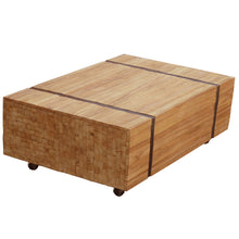Teak Wood Hanover Coffee Table With Wheels