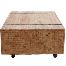 Teak Wood Hanover Coffee Table With Wheels