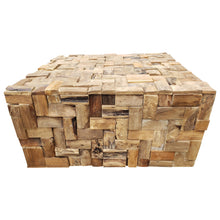 Rustic Recycled Teak Wood Java Coffee Table, 32 inch