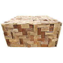 Rustic Recycled Teak Wood Java Coffee Table, 32 inch