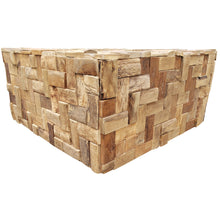 Rustic Recycled Teak Wood Java Coffee Table, 32 inch