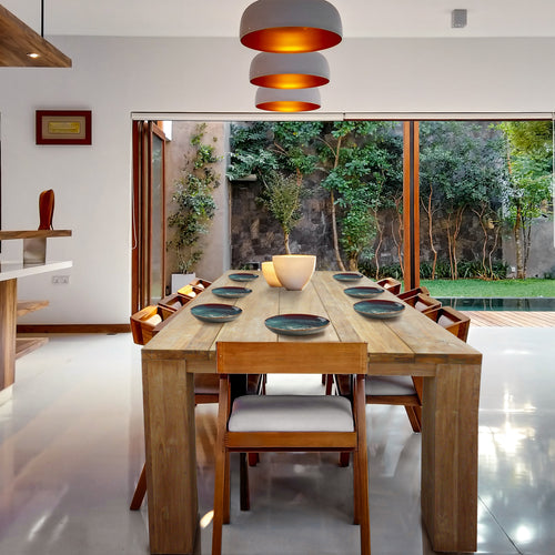 Recycled Teak Wood Marbella Dining Table, 71 Inch