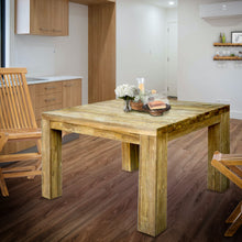 Recycled Teak Wood Marbella Square Dining Table, 35 Inch