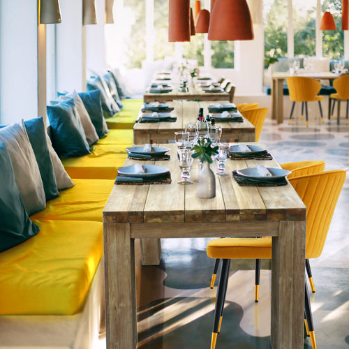 Recycled Teak Wood Marbella Square Dining Table, 35 Inch