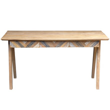Recycled Teak Wood Brux Art Deco Writing Desk with 3 Drawers