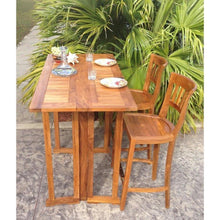 Teak Wood Hatteras Rectangular Folding Bar Table, 55 x 28 Inch