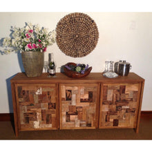 Recycled Teak Wood Mozaik Media Center / Chest with 3 Doors