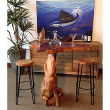 Teak Wood Round Bar Stool