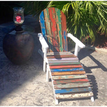 Adirondack Chair Including Footstool Made From Recycled Teak Wood Boats