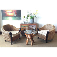Teak Wood Root Side Table with 24" Round Glass Top