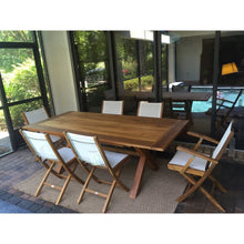 Teak Wood Cross Indoor/Outdoor Dining Table 87" x 40"