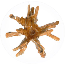 Teak Wood Root Bar Table Including 36 Inch Round Glass Top