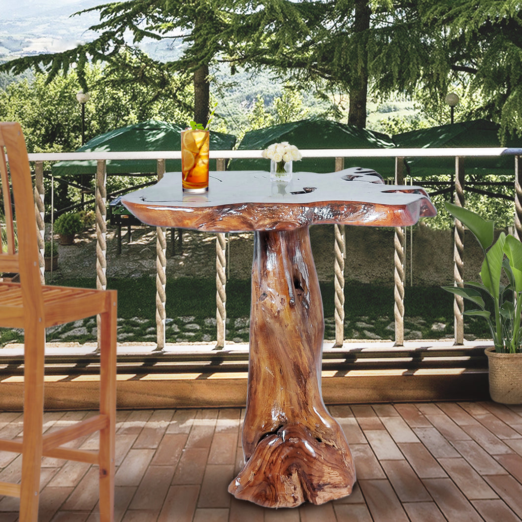 Teak Wood Slab Rustic Bar Table