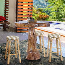 Teak Wood Slab Rustic Bar Table