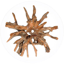 Teak Wood Root Coffee Table Including 55 Inch Round Glass Top