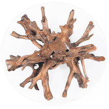 Teak Wood Root Coffee Table including a 63" Round Glass Top