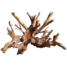 Teak Wood Root Coffee Table Including 55 inch Square Glass Top