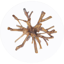 Teak Wood Root Dining Table Including 55 Inch Round Glass Top