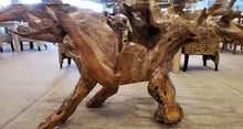 Teak Wood Root Dining Table Including 87 x 43 Inch Glass Top